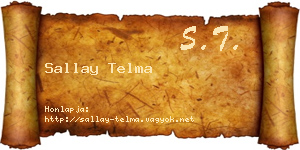 Sallay Telma névjegykártya